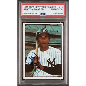 1975 SSPC New York Yankees #19 Sandy Alomar Auto PSA/DNA Authentic Yankees Pop 1